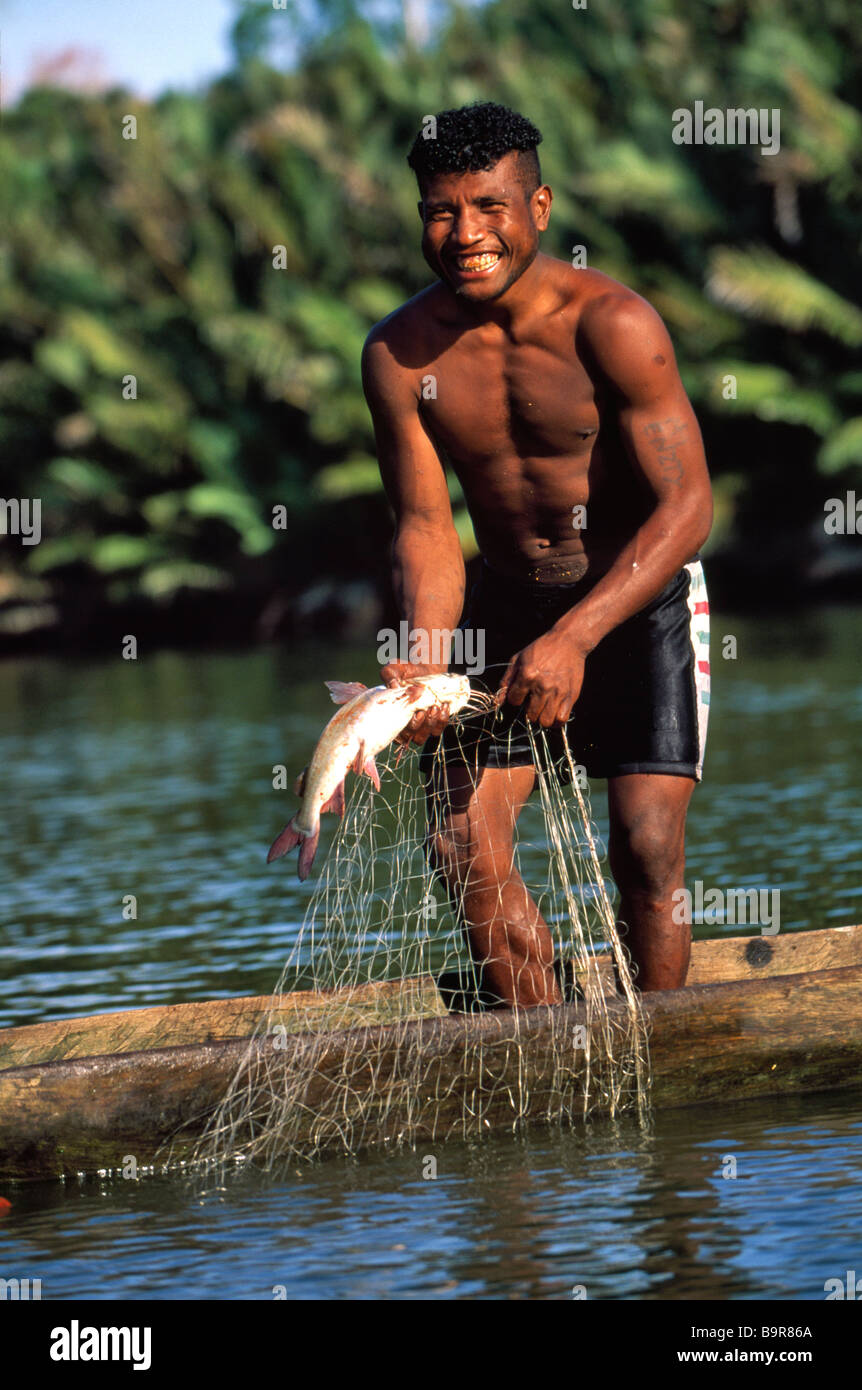 Central Province, Port Moresby, Papua-Neu-Guinea, Kido, Hiri Moale Festival, Motu und Koïtabu Stamm, Fischer Stockfoto