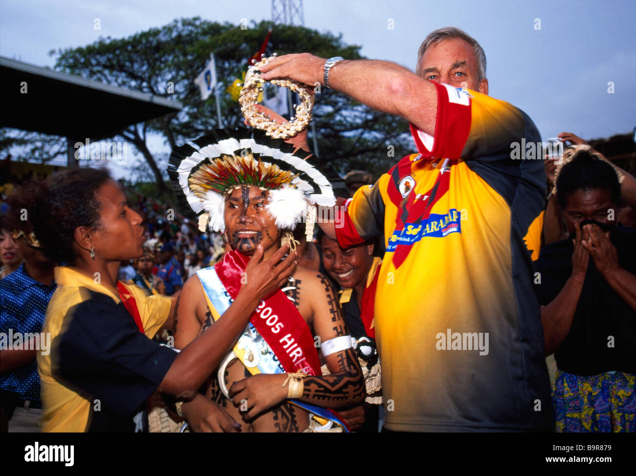 Papua New Guinea, Central Province, Port Moresby, Ela Beach, Hiri Moale Festival, Motu und Koïtabu Stamm, Sir Hubert Murray Stockfoto