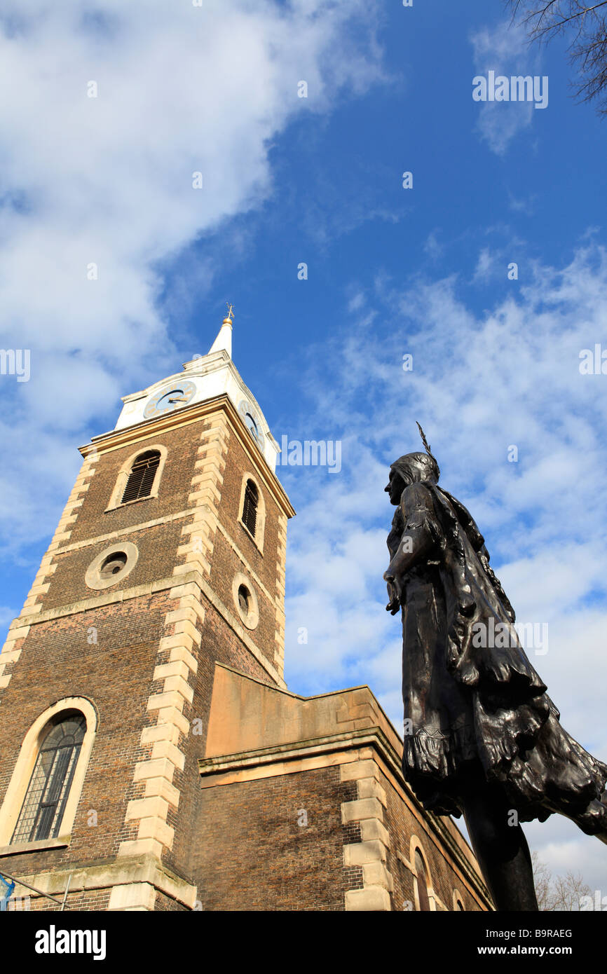 Vereinigtes Königreich Kent Gravesend Statue von Prinzessin pocahontas Stockfoto