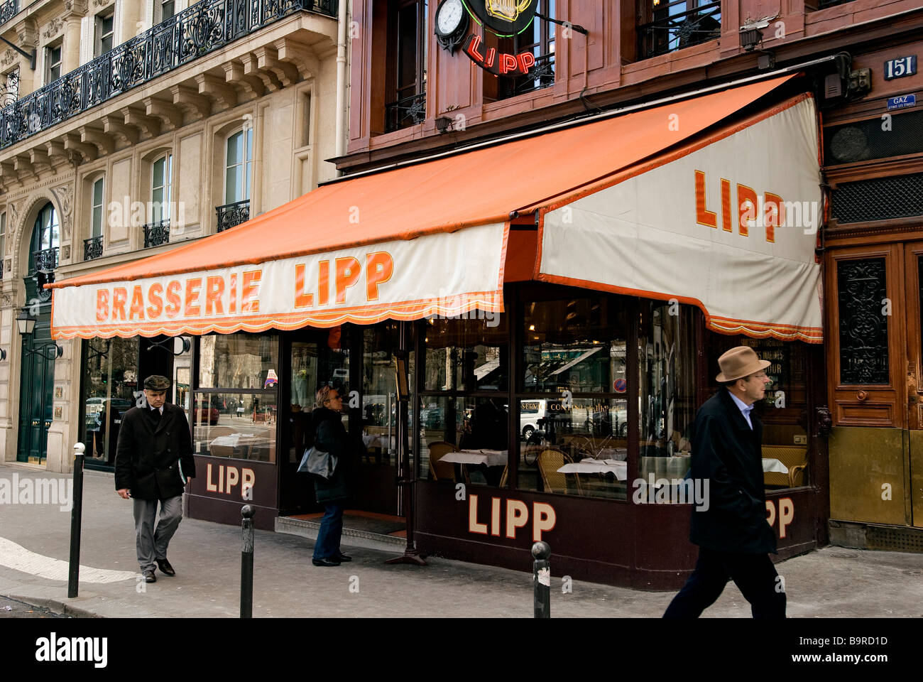 Brasserie Lipp, Boulevard Saint-Germain, Paris, Frankreich Stockfoto