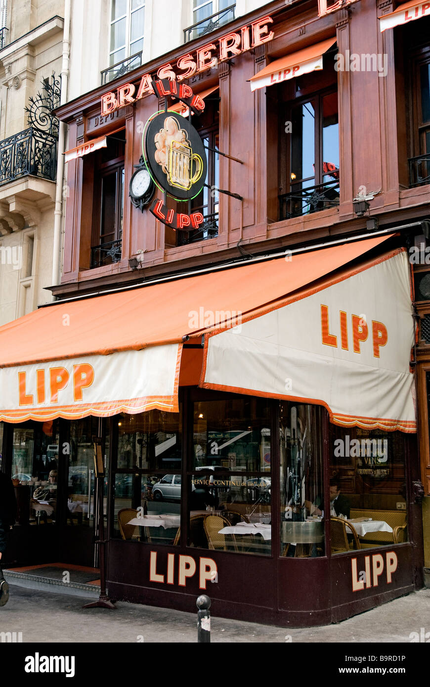 Brasserie Lipp, Boulevard Saint-Germain, Paris, Frankreich Stockfoto