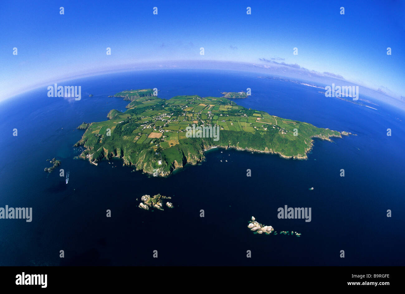 Vereinigtes Königreich, Kanalinseln, Sark Insel (Luftbild) Stockfoto