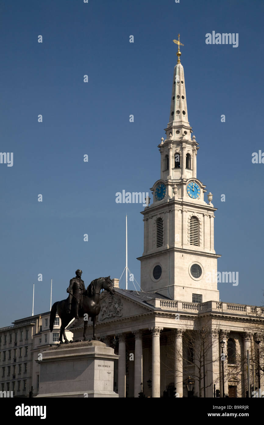 St Martins in den Bereichen Trafalgar square London England Stockfoto