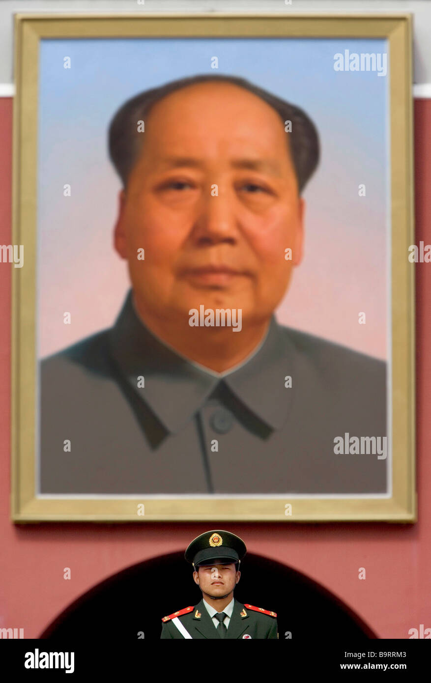 Porträt von Mao Zedong in Peking, China Stockfoto