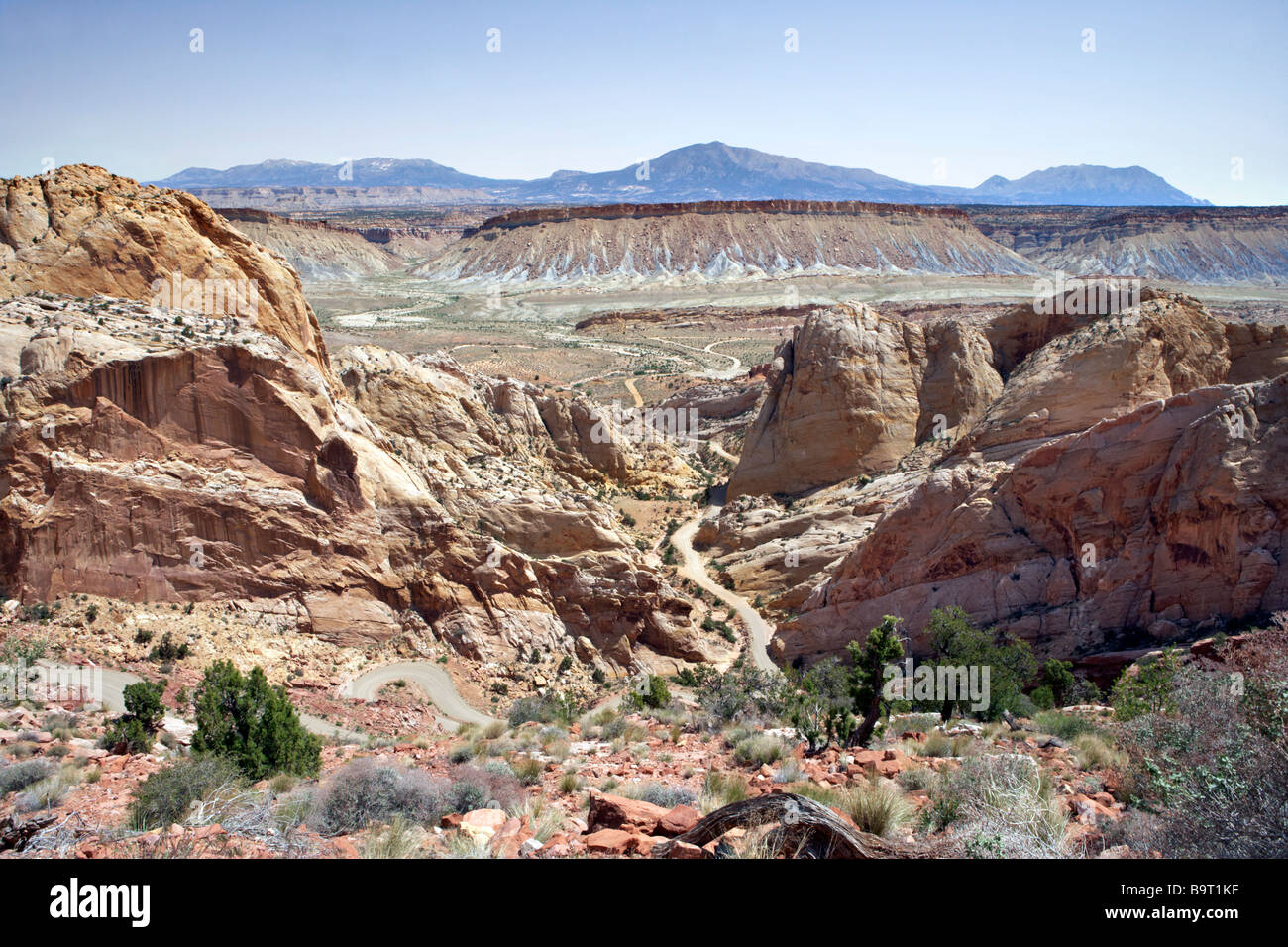 Burr Trail Serpentinen im Capitol Reef National Park Utah USA Stockfoto