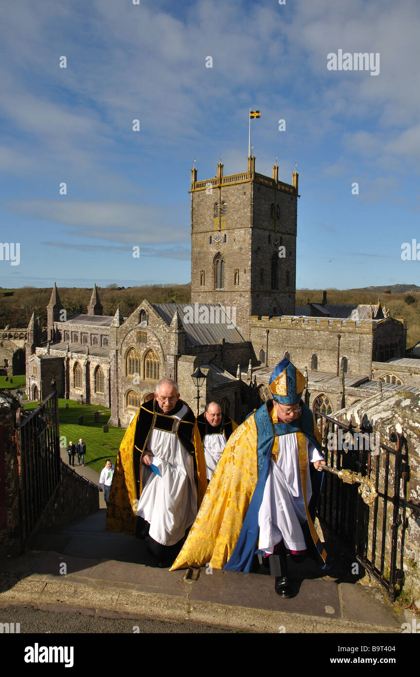 Bischof von St David St Davids Day Parade Stockfoto