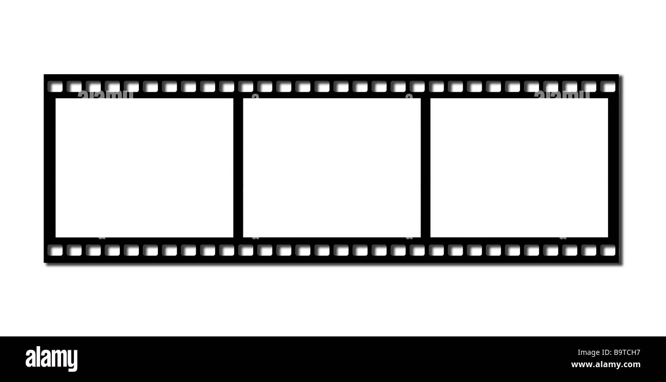Streifige Film isoliert auf weiss Stockfoto