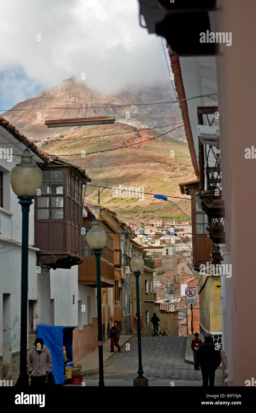 Potosi und die Rich Hill Bolivien Südamerika reisen Reiseziel Kolonialarchitektur Stockfoto