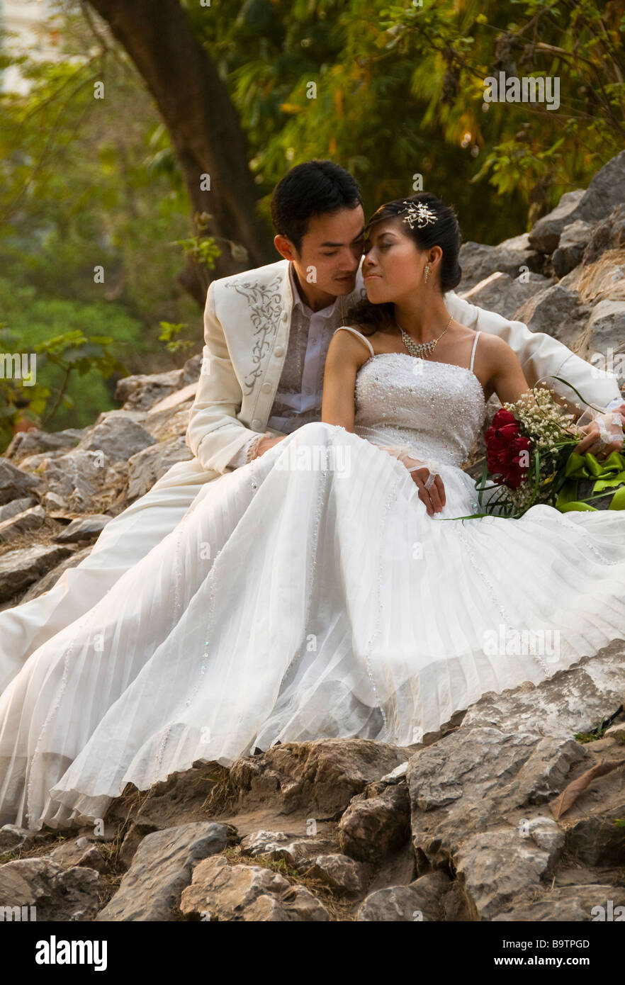 Vietnamesisch Paar heiraten in Hanoi Stockfoto