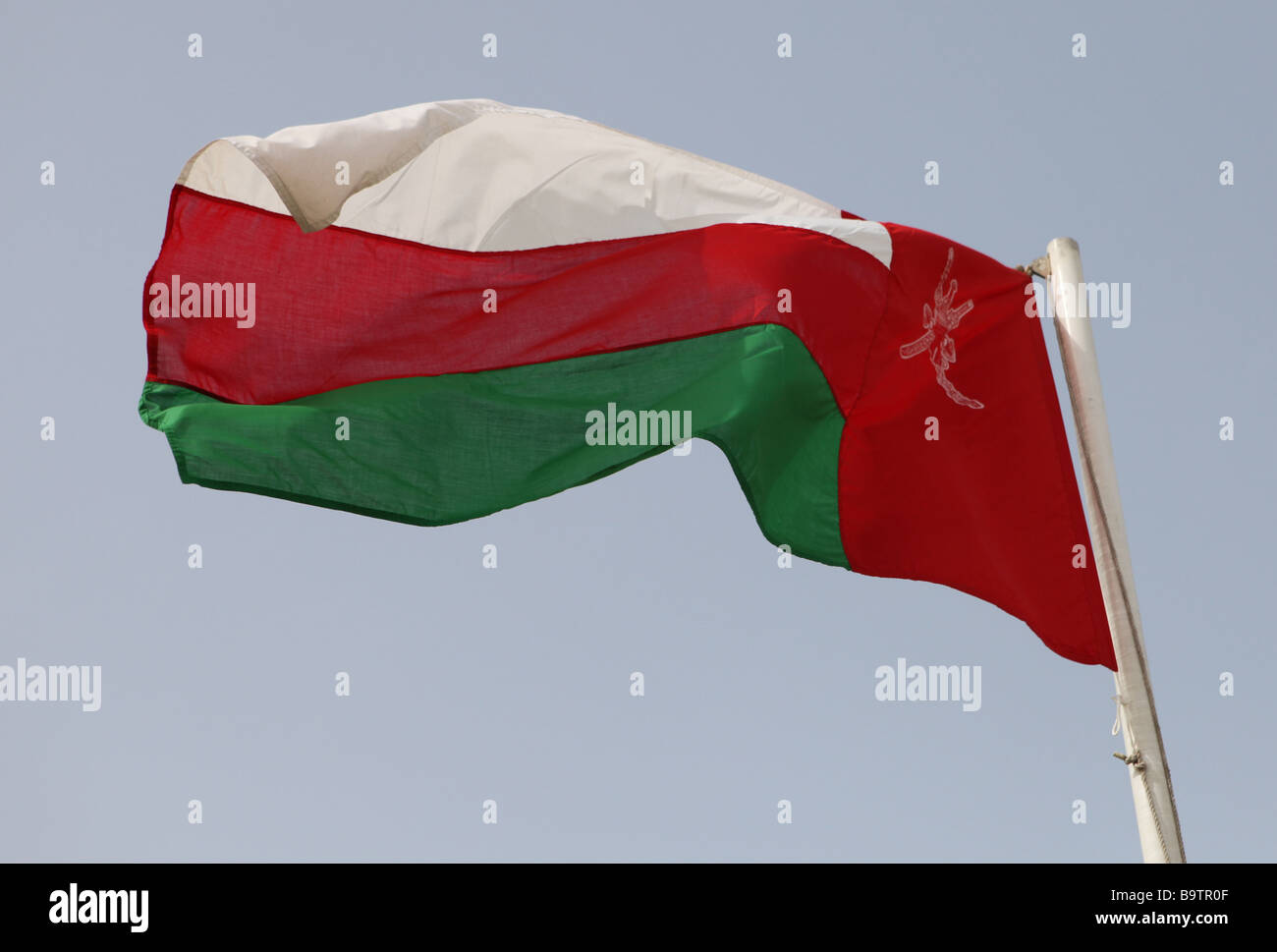 Die Nationalflagge von GCC Mitglied Oman Stockfoto