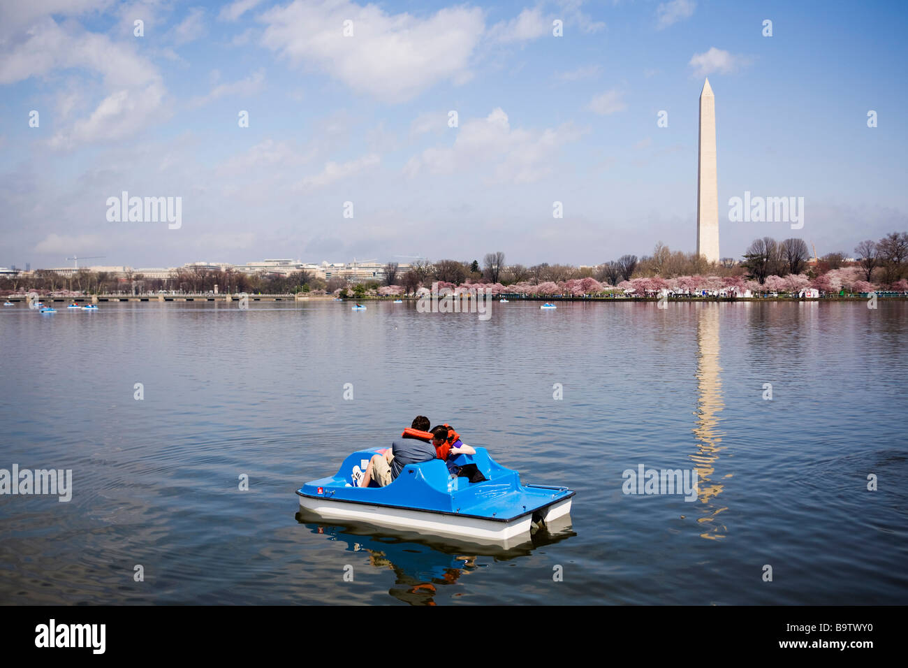 Tretboot auf dem Gezeiten-Bassin - Washington, DC USA Stockfoto