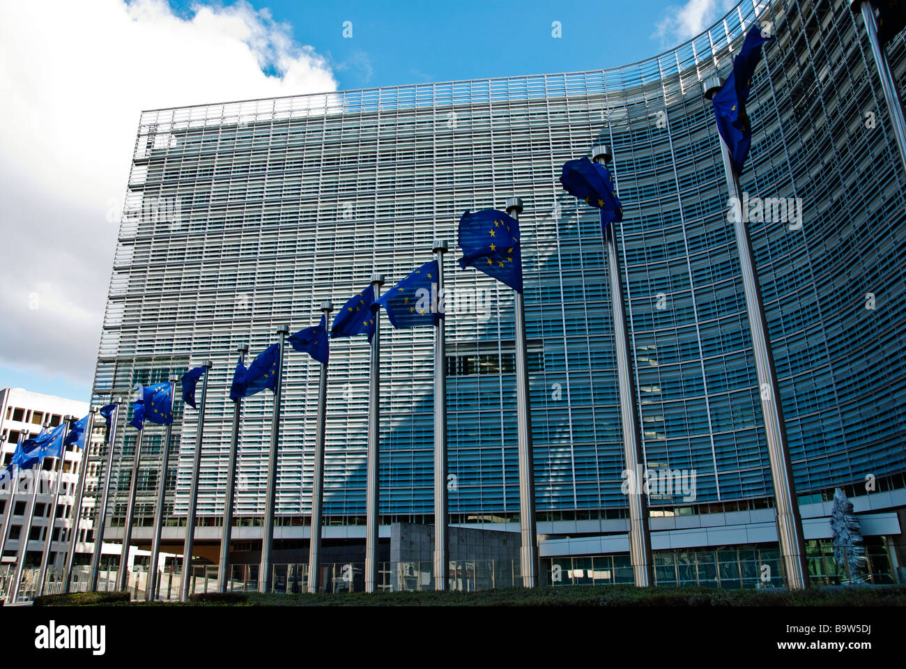 Die Europäische Kommission befindet sich hauptsächlich im Berlaymont-Gebäude in Brüssel, Belgien. Stockfoto