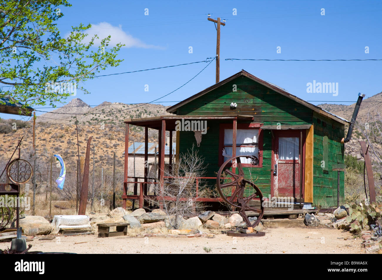 Altbau im wilden Westen Bergbau Stadt von Chlorid Arizona USA Stockfoto
