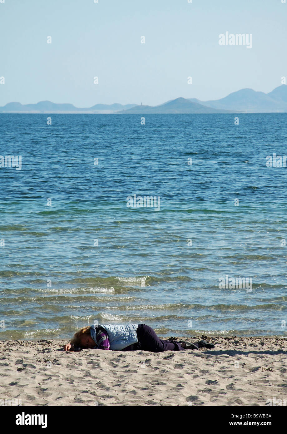Strand Snooze Mar Menor 2 Stockfoto