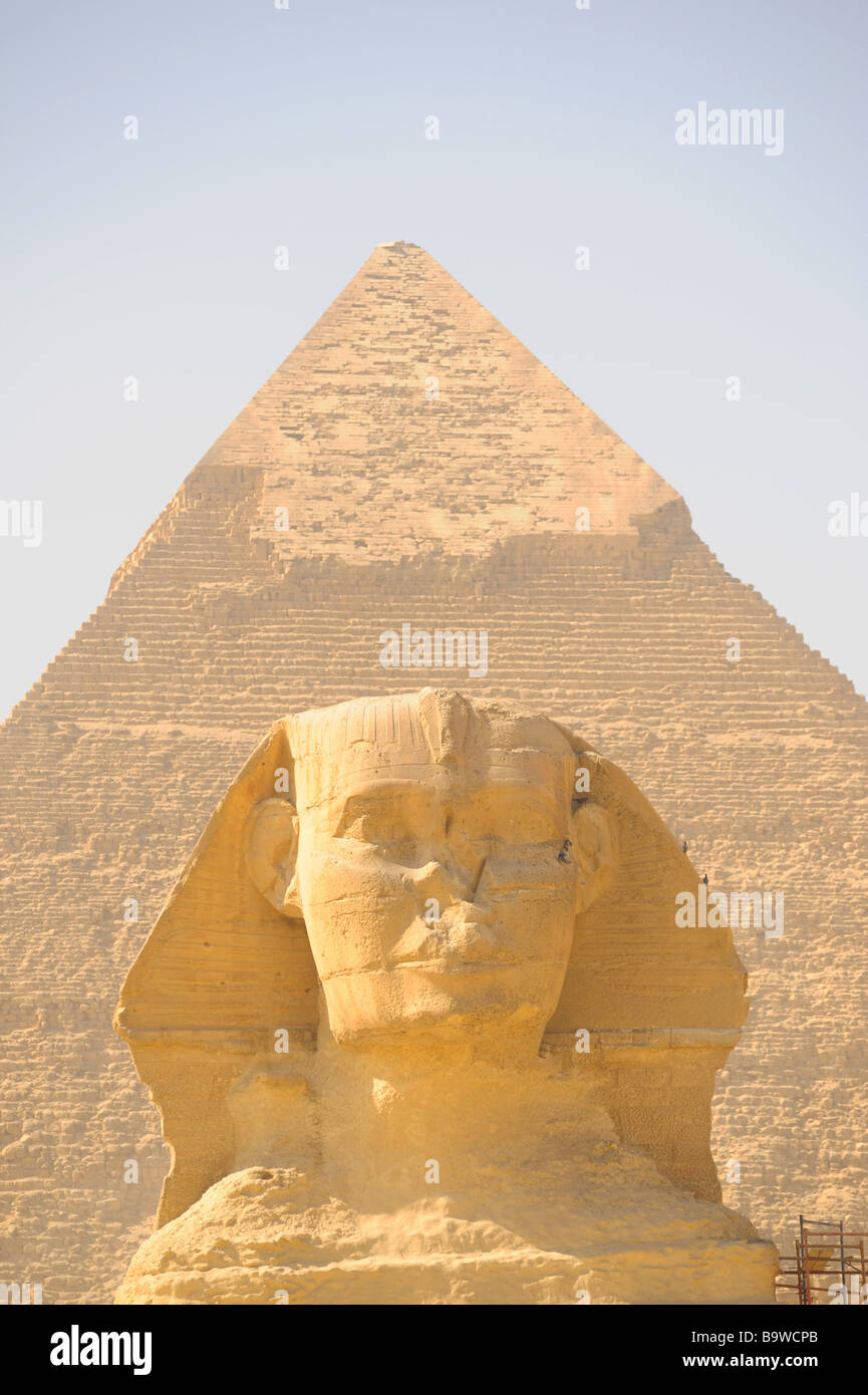 Ägypten-Gizeh die großen Pyramiden und die Sphinx Stockfoto