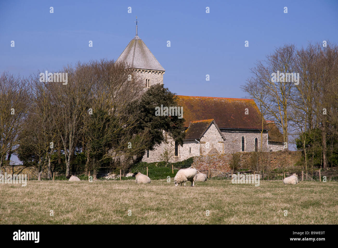 St Andrews Kirche in Bishopstone, East Sussex, England Stockfoto