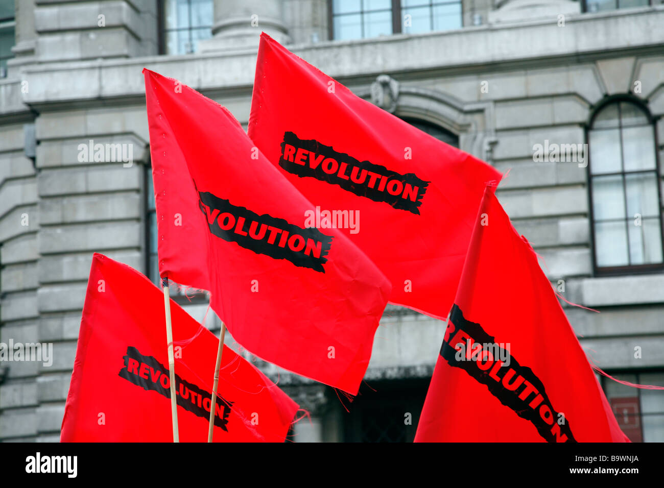 G20-Protest im Zentrum von London, außerhalb der Bank of England. Stockfoto