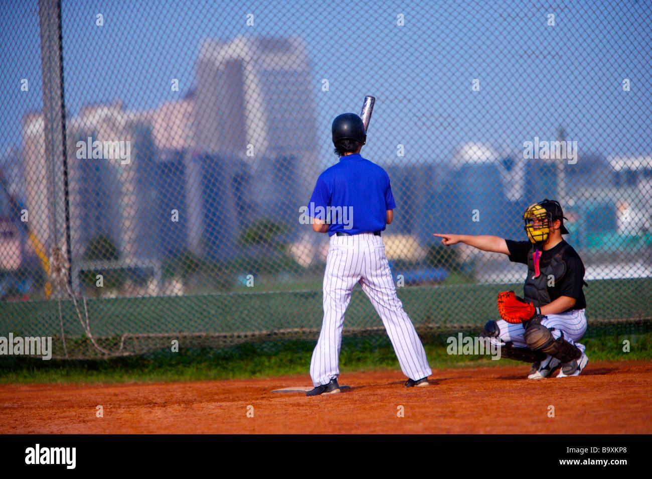 Zwei Baseball-Spieler Stockfoto