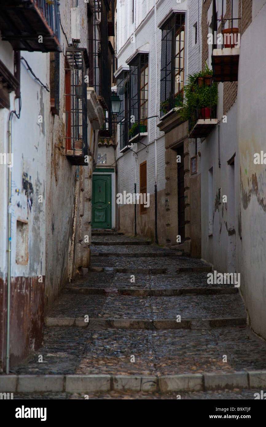 Gasse in Granada Spanien Stockfoto