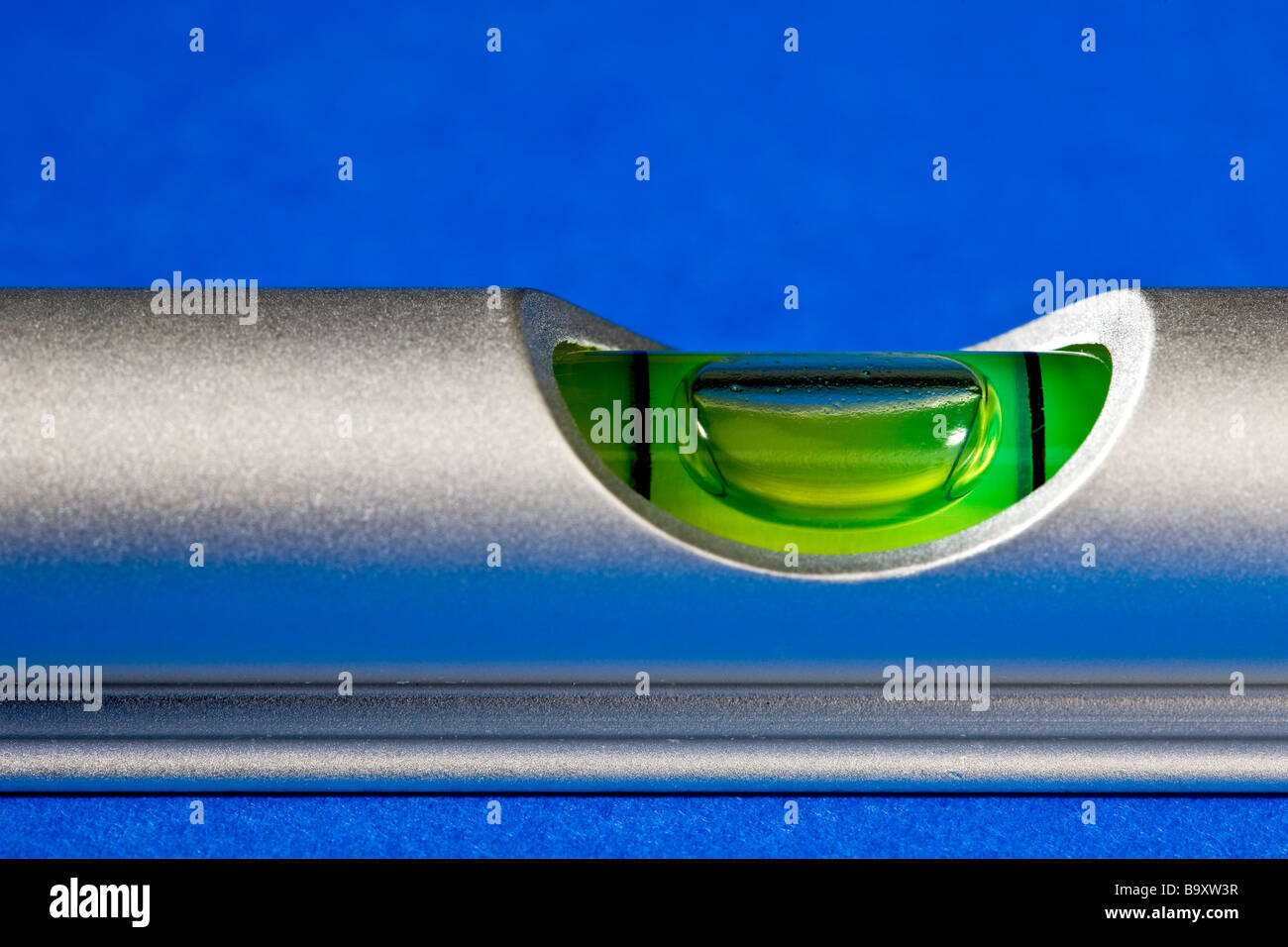 Nahaufnahme einer Wasserwaage Stockfoto