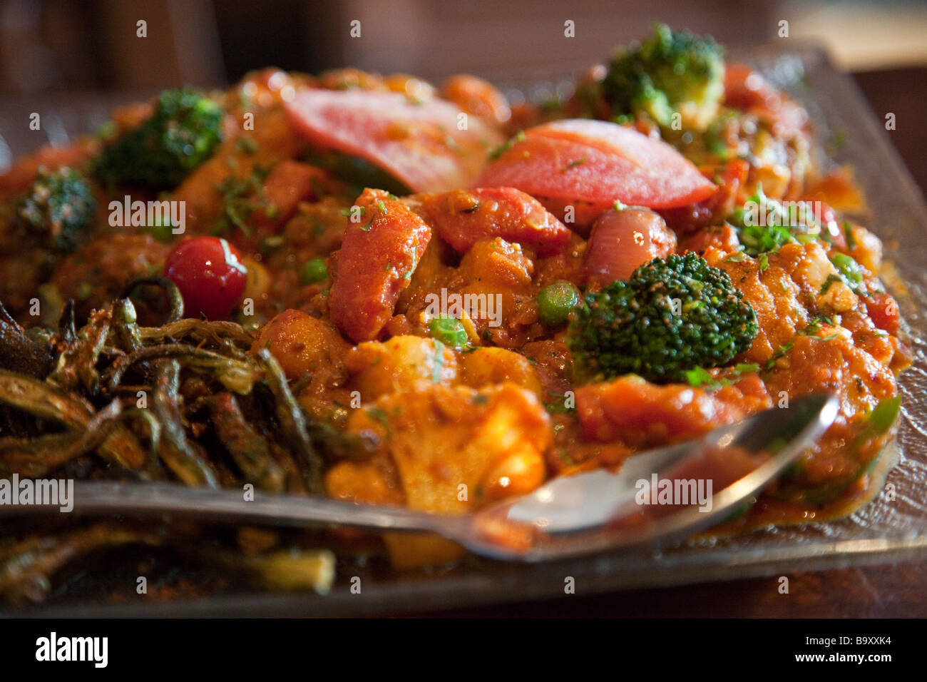 Gemischte Gemüse-Curry im gehobenen Restaurant Punjabi naturgemäß in New Delhi Indien Stockfoto