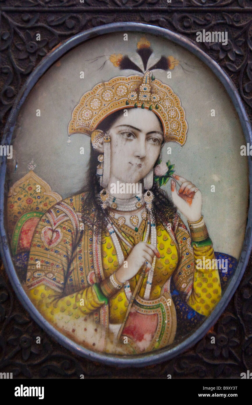 Miniaturmalerei von Mumtaz Mahal Stockfoto