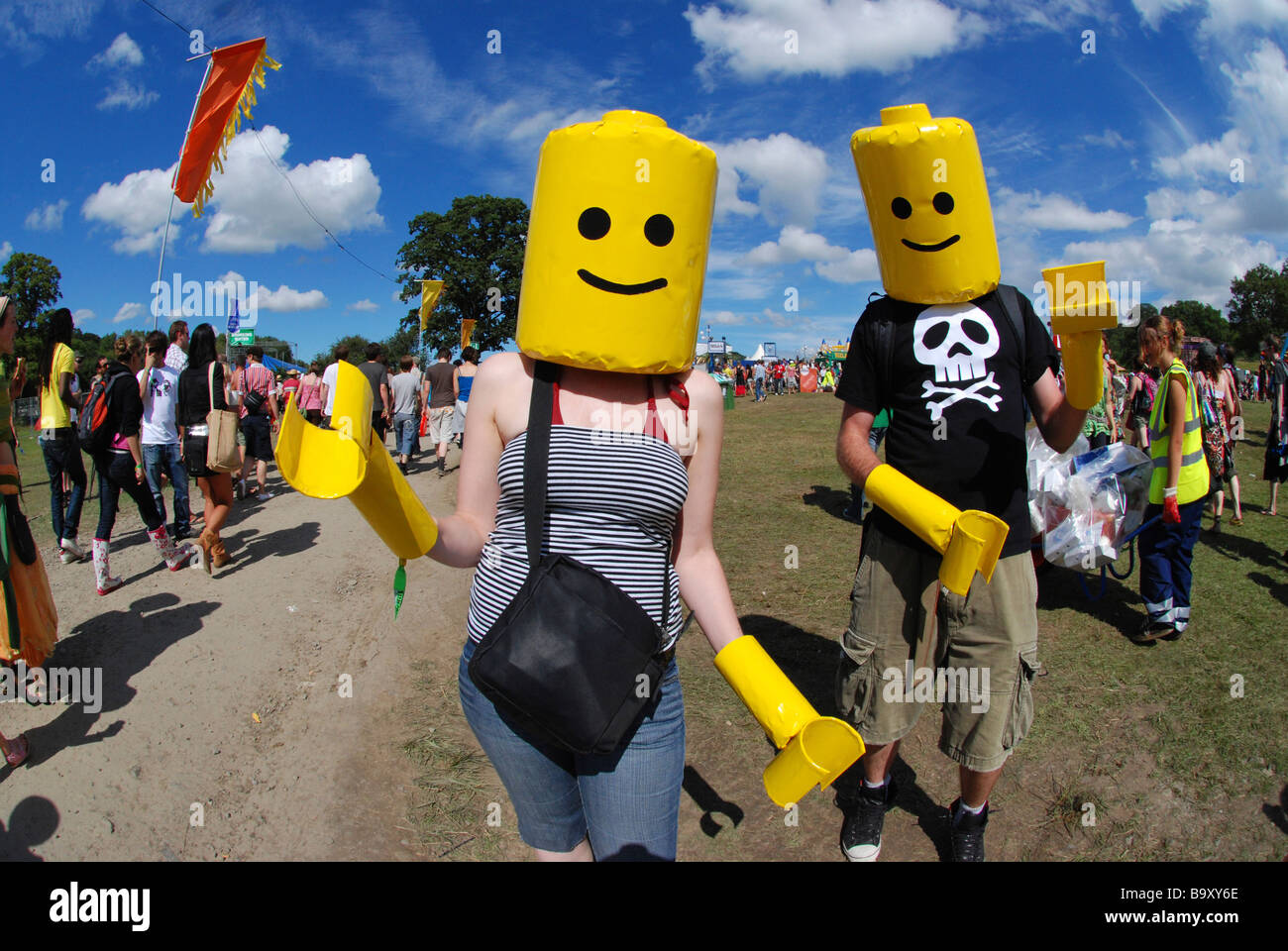 LEGO-Männer & Frauen beim Big Chill Music Festival Stockfoto