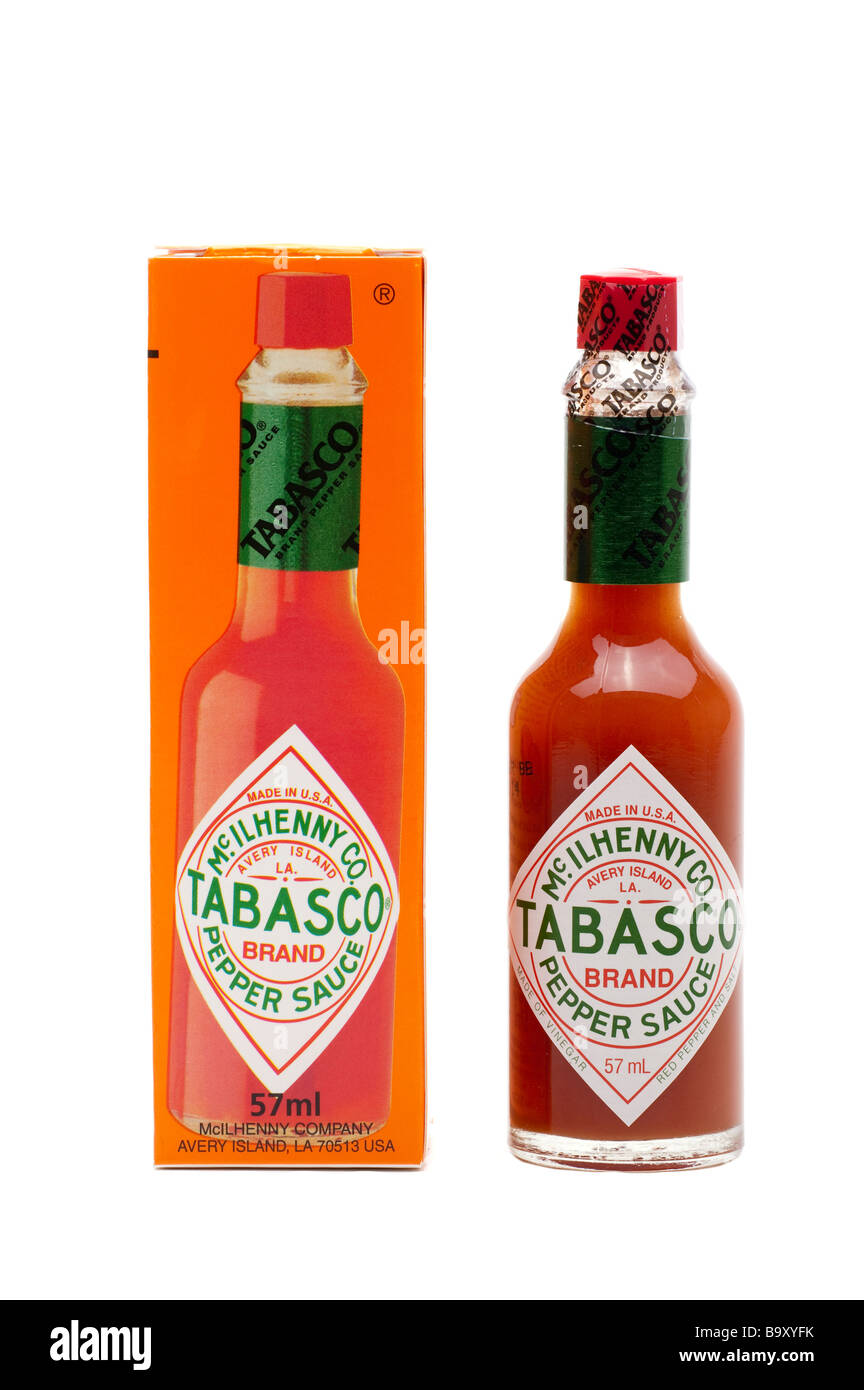 Eine 57ml Flasche Mcllhenny Marke Tabasco Pfeffersauce und box  Stockfotografie - Alamy