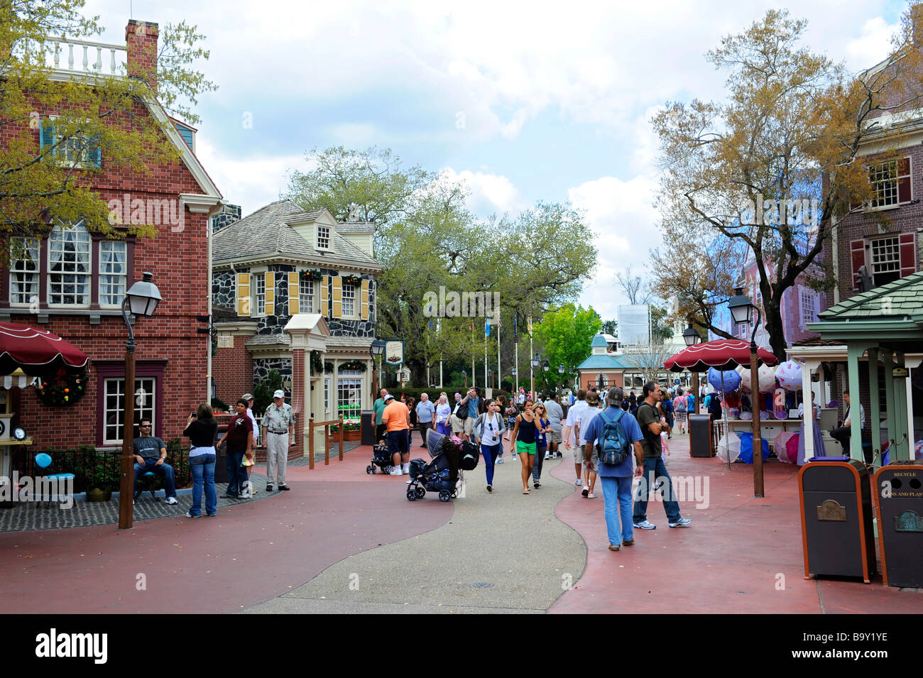 Liberty Square Gegend bei Walt Disney Magic Kingdom Theme Park Orlando Florida zentrale Stockfoto