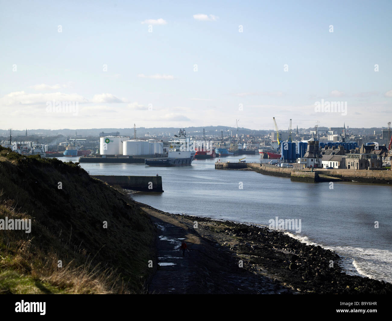 Aberdeen Harbour, Nord-Ost-Schottland Stockfoto