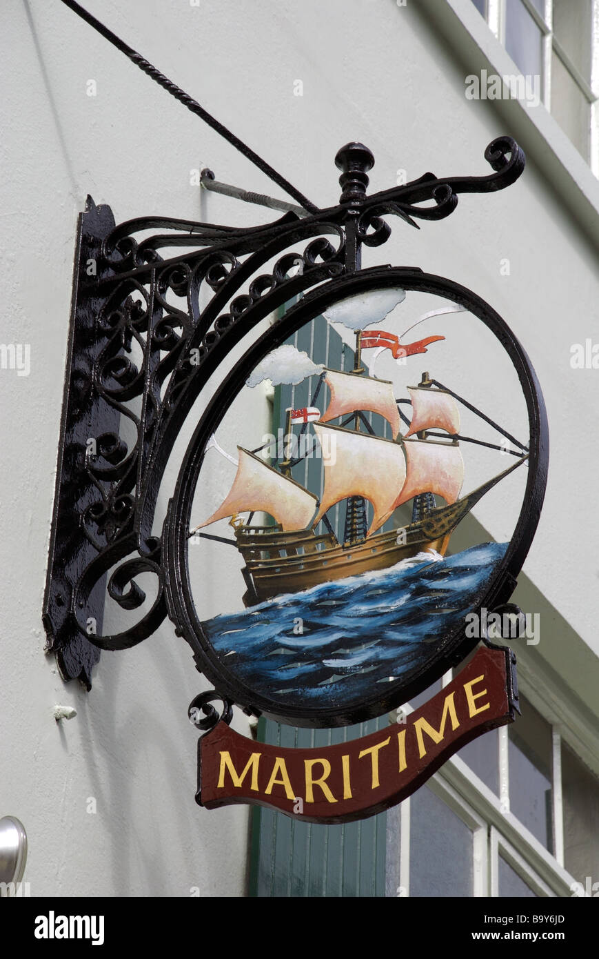 Maritime Kneipe Zeichen, Barbican, Plymouth, Devon, UK Stockfoto