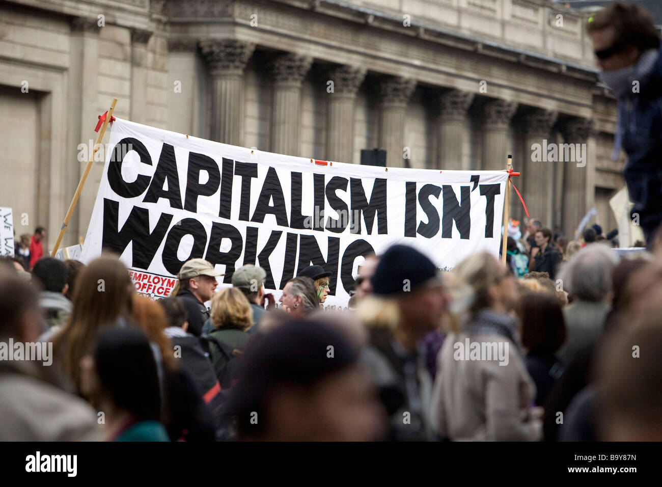 G20-Kernschmelze Protest außerhalb der Bank of England Stockfoto