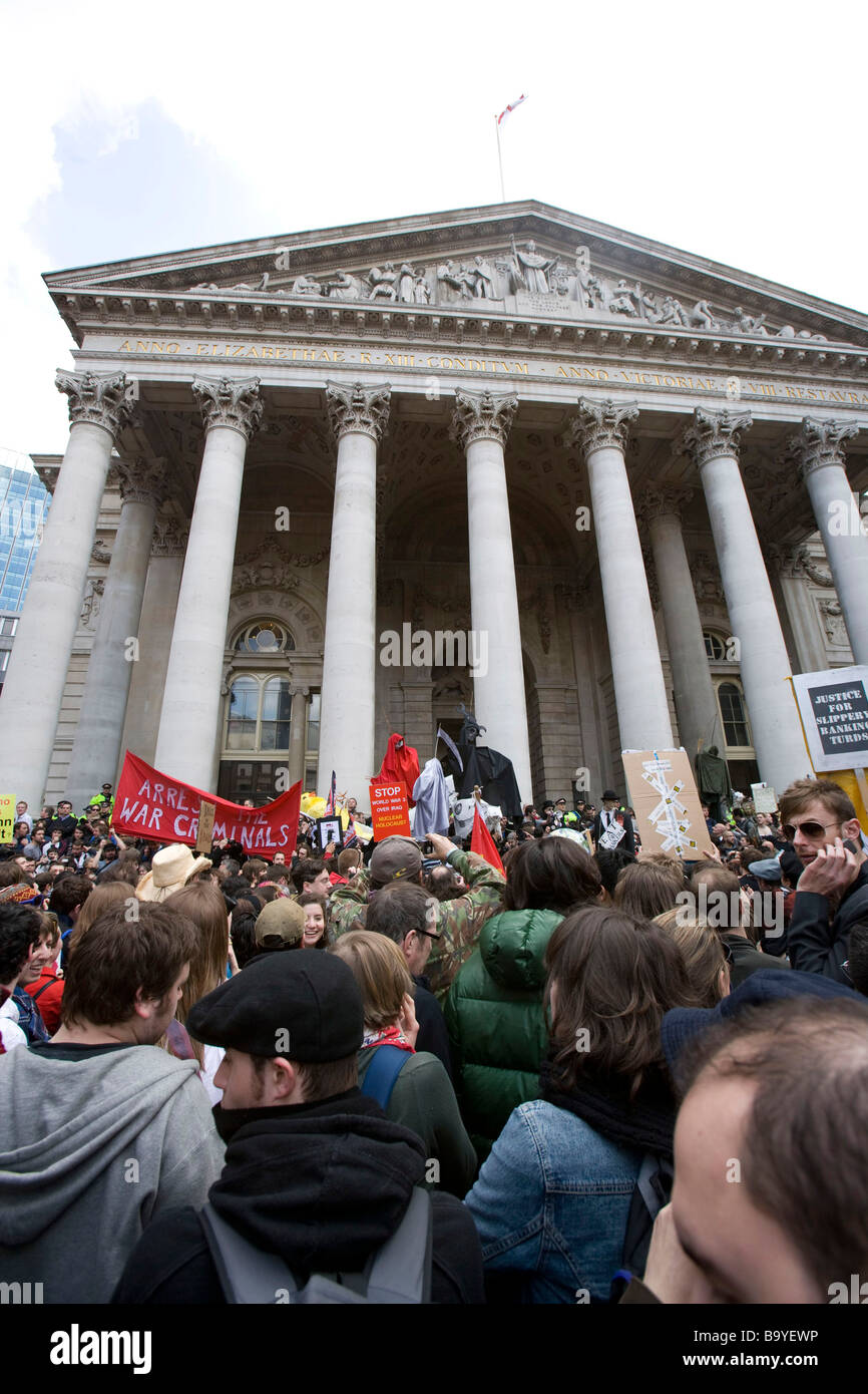 Anti-kapitalistischen Demonstration vor der Bank of England Stockfoto
