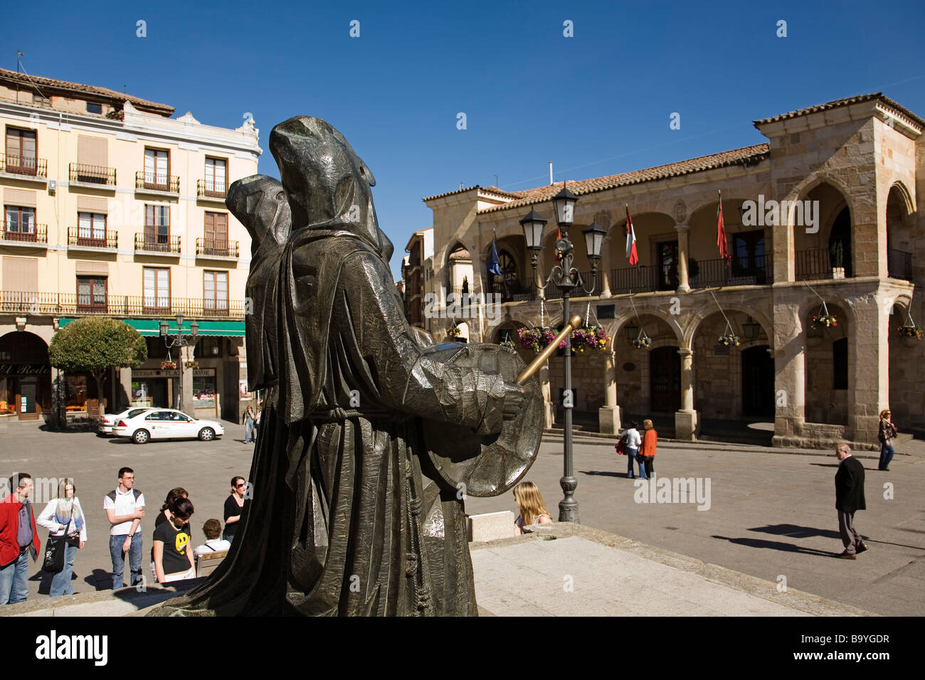 Merlu Sehenswürdigkeiten Altstädter Rathaus und der Plaza Mayor in Zamora Castilla Leon Spanien Stockfoto