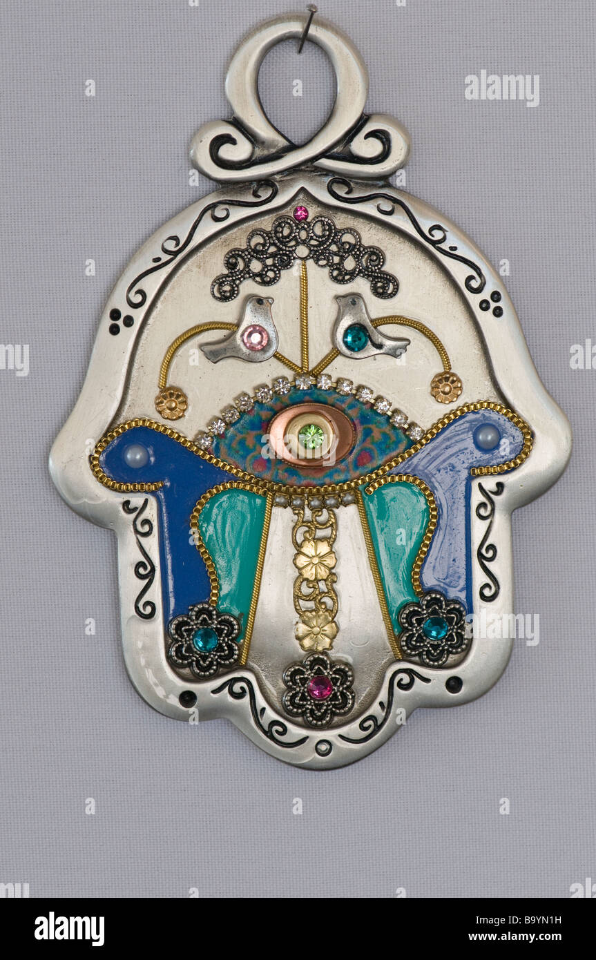 Traditionelle Hand von Miriam oder Hamsa Amulett aus den bösen Blick abzuwehren. Israel Stockfoto
