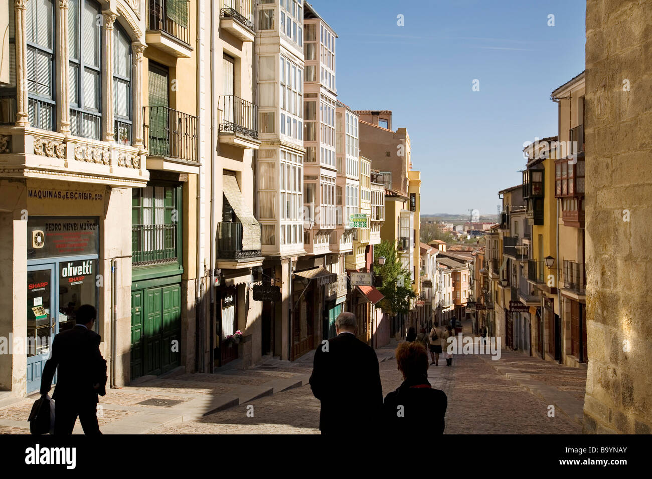 Straße im historischen Zentrum von Zamora Castilla Leon Spanien Stockfoto