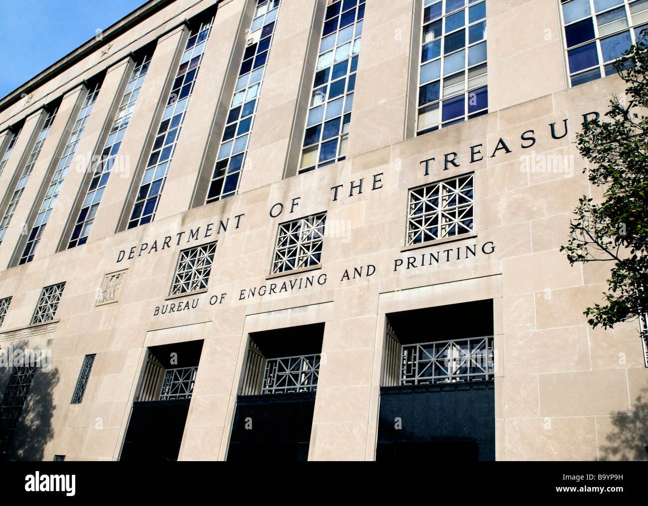 Department of Treasury Bureau of Engraving and Printing in Washington, D.C. Stockfoto