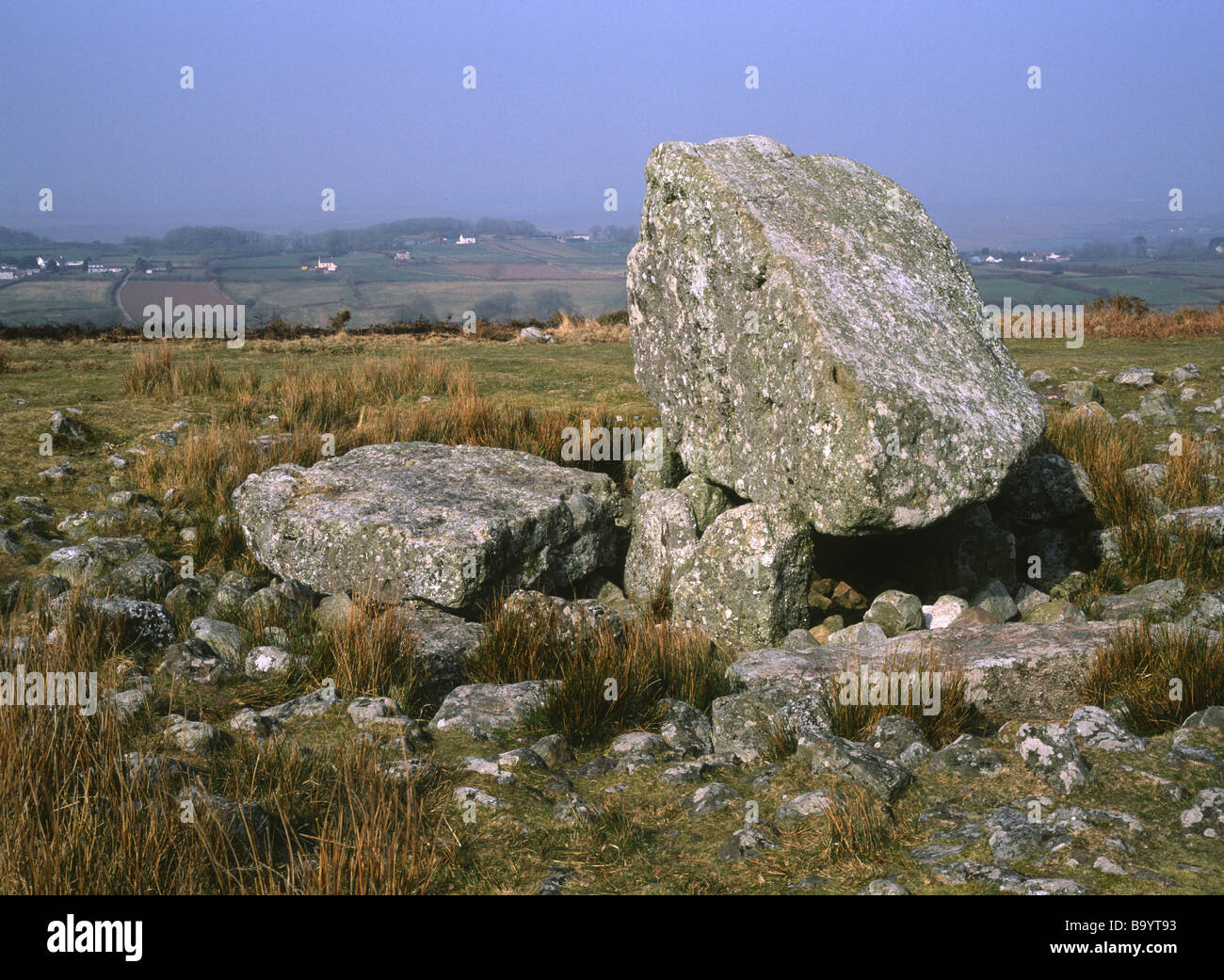 King Arthur Stein Bestattung Kammer auf die Cefn Bryn Ridge Gower Südwales Stockfoto