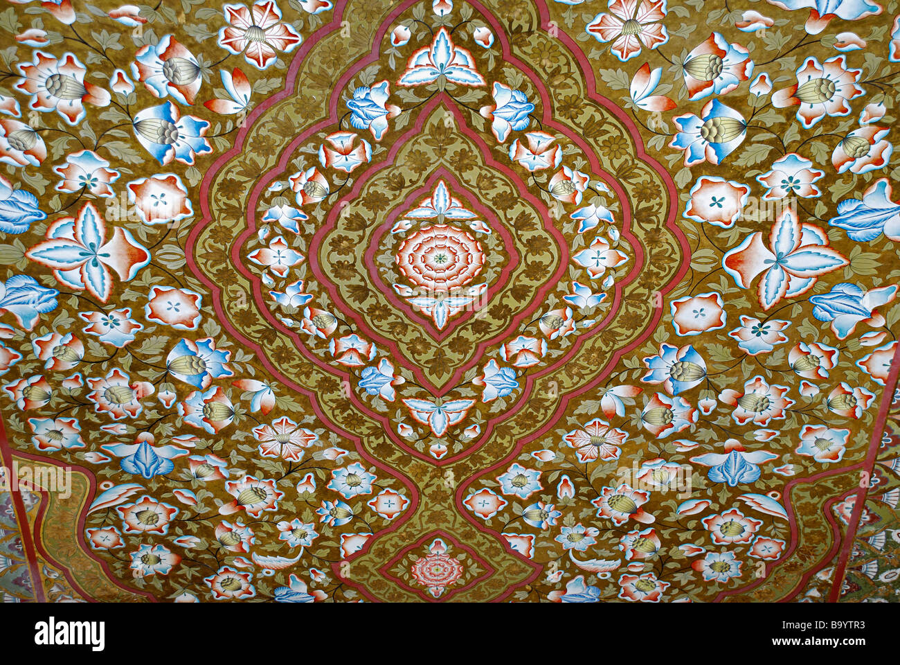 Deckengemälde der Janagarh Fort, Bikaner, Bundesstaat Rajasthan, Indien Stockfoto