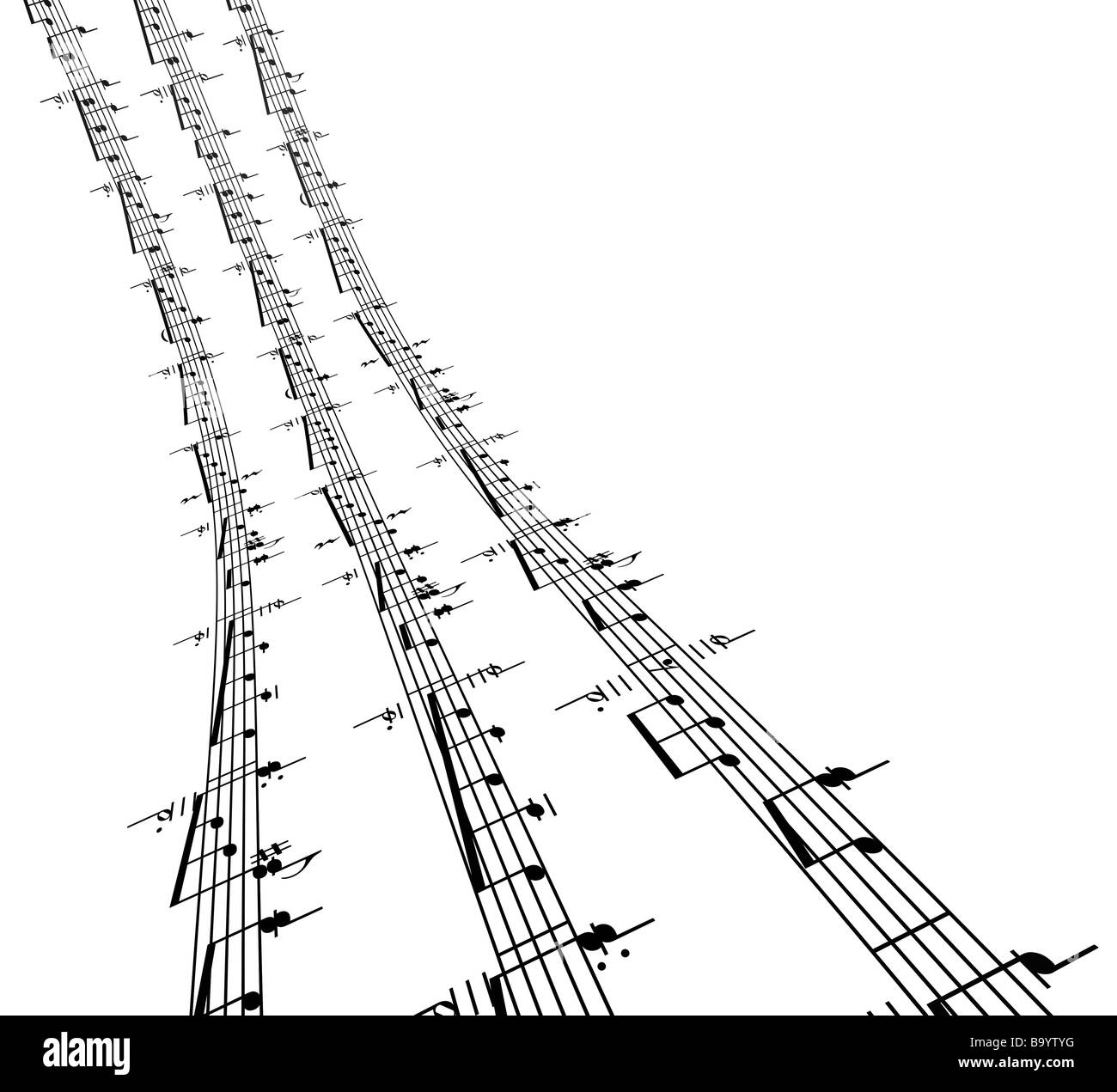 3D Musik-Noten Stockfoto