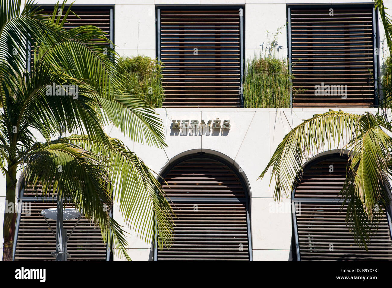 Außenseite des Hermes Store am Rodeo Drive in Beverly Hills Kalifornien Stockfoto