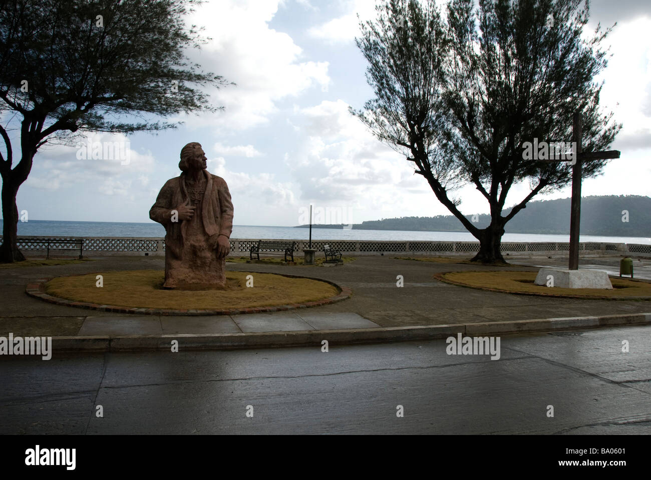 eine Statue von Christopher Columbus, Baracoa, Provinz Guantánamo, Kuba Stockfoto