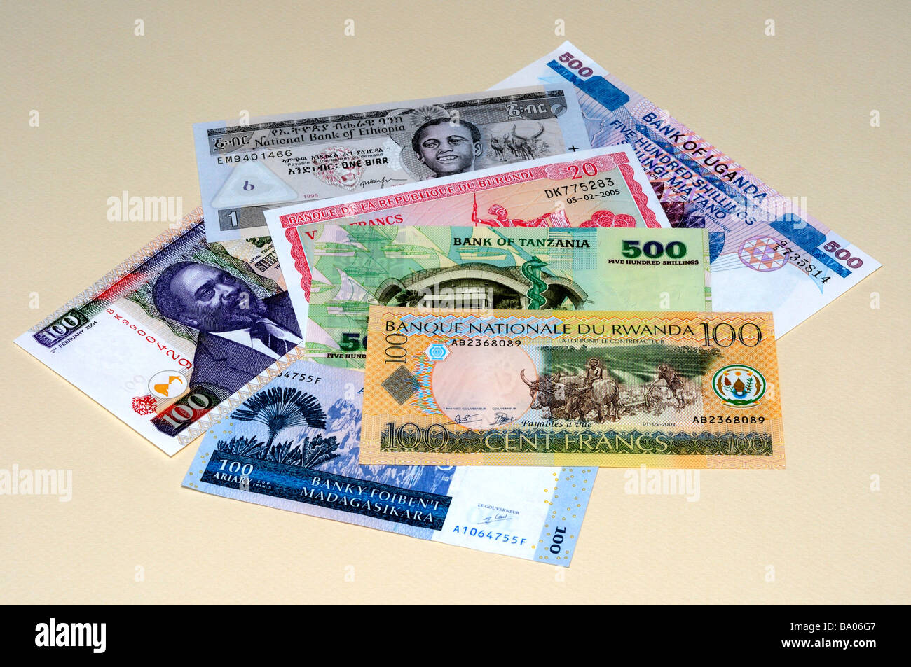 Ostafrikanische Banknoten Stockfoto