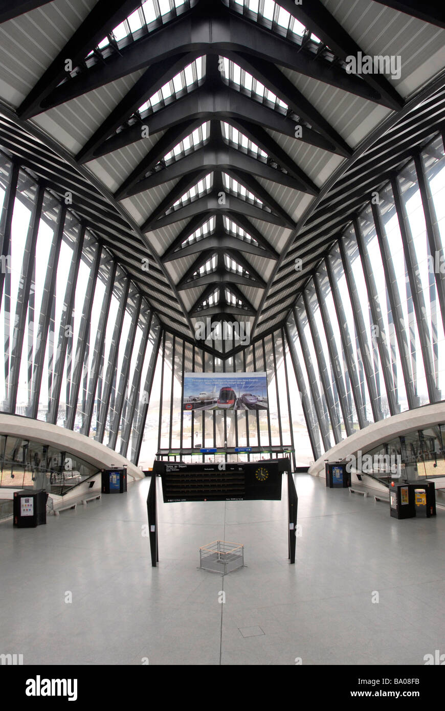 TGV-Züge-Bahnhof, Flughafen Saint Exupery, Lyon, Satolas, Frankreich Stockfoto