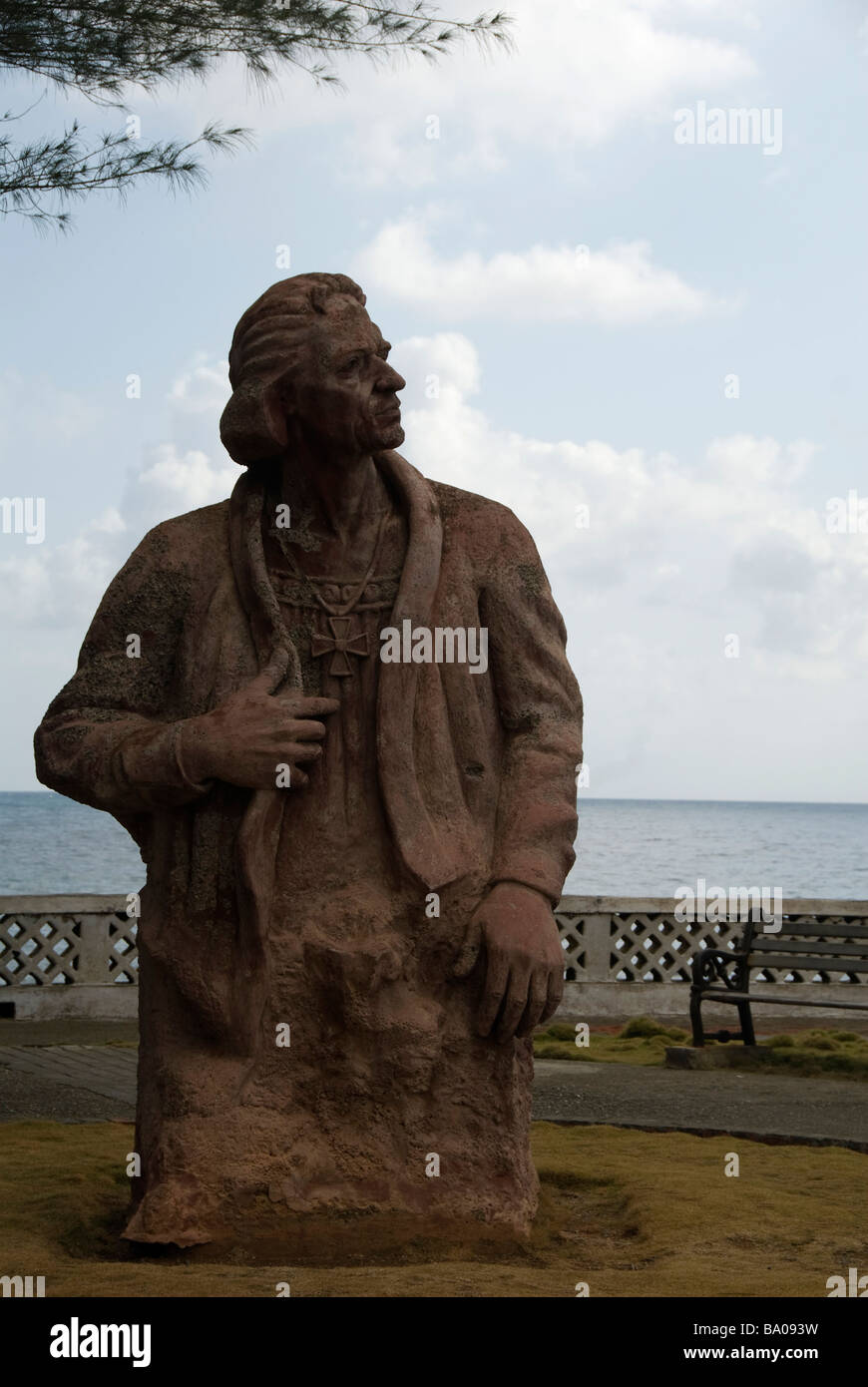 eine Statue von Christopher Columbus, Baracoa, Provinz Guantánamo, Kuba Stockfoto