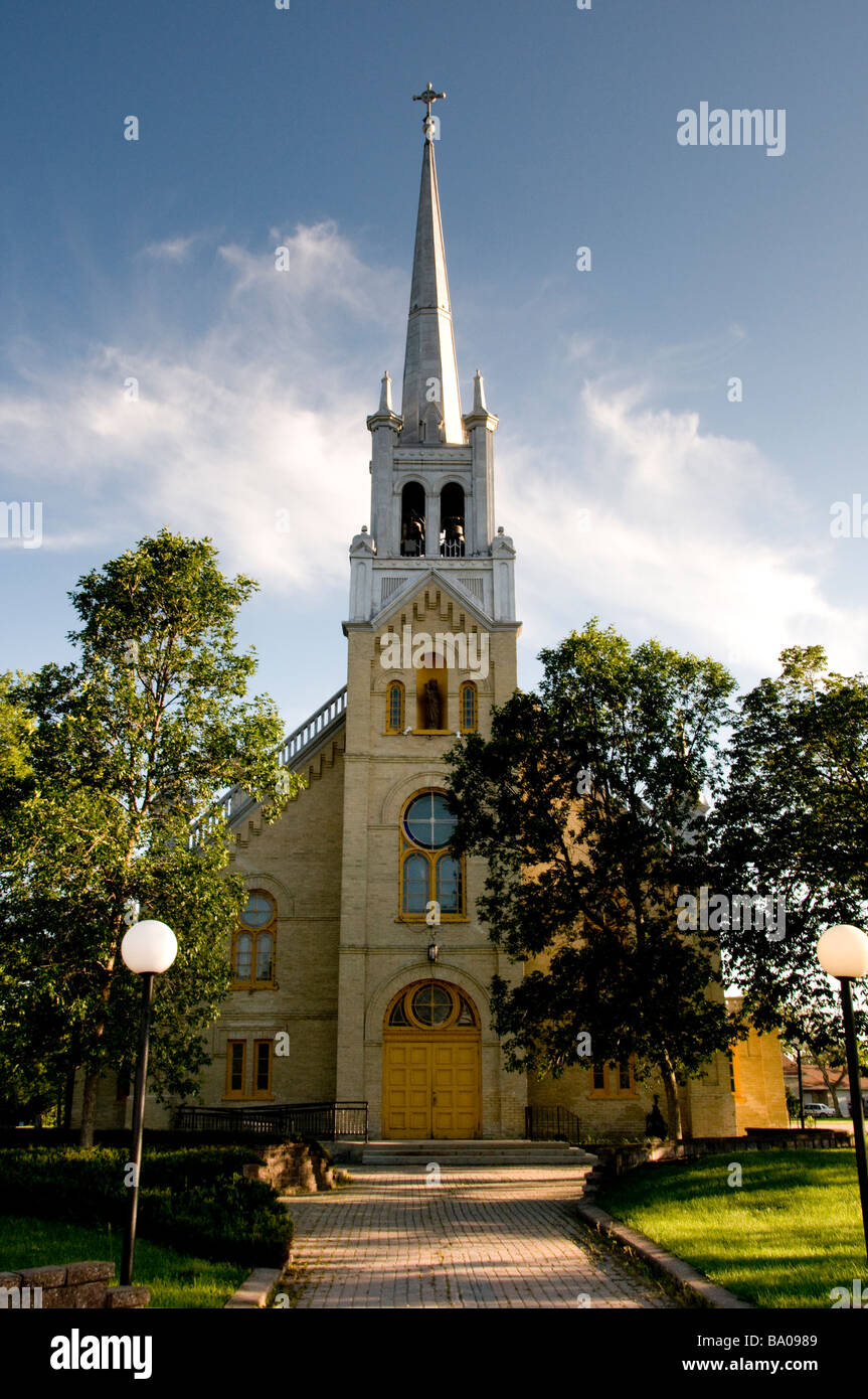 Manitoba, Kanada; Glockenturm Kirche Stockfoto