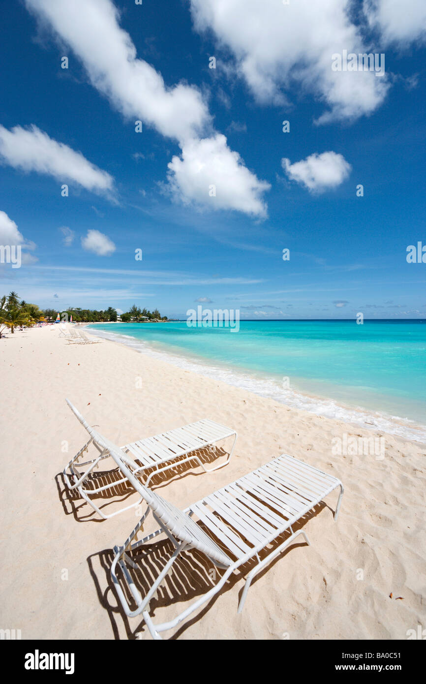 Dover Beach außerhalb Southern Palms Beach Club, St. Lawrence Gap, Südküste, Barbados, Karibik Stockfoto