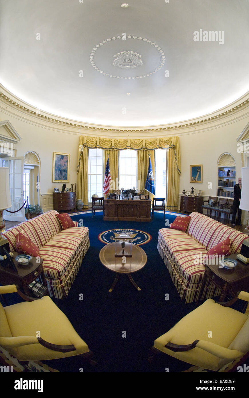 Oval Office der William J. Clinton Presidential Library and Museum in Little Rock, Arkansas. Stockfoto