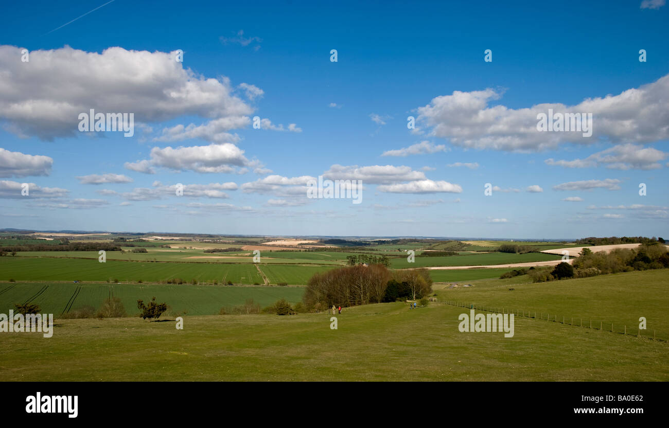 Hampshire Landschaft von Danebury Ringen in der Nähe von Stockbrige. Stockfoto