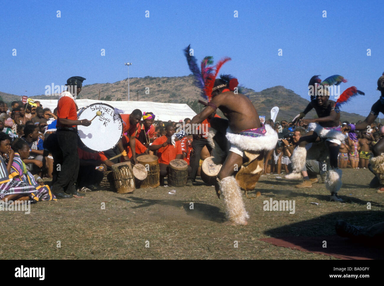 Reed Dance zeremonielle Teilnehmer Kwa Zulu natal South Africa Stockfoto